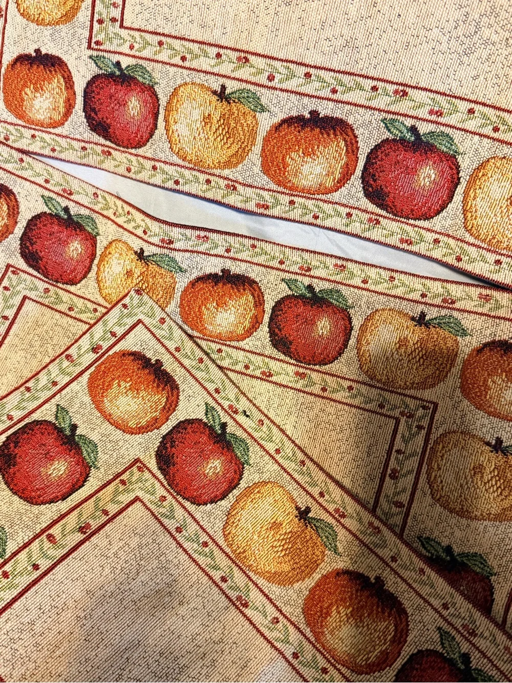 Vintage Apple‎ Harvest Woven Tapestry Placemats Set of 4 | Farmhouse